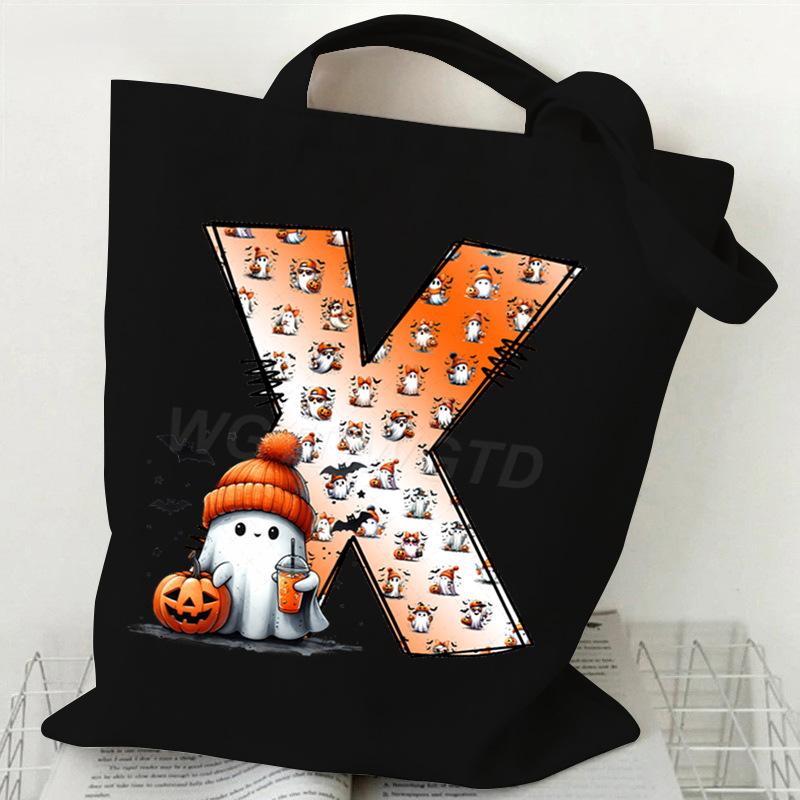 New Halloween 26 Letter Print Fashion Shoulder Bag Multi-function Portable Handbag Casual Versatile