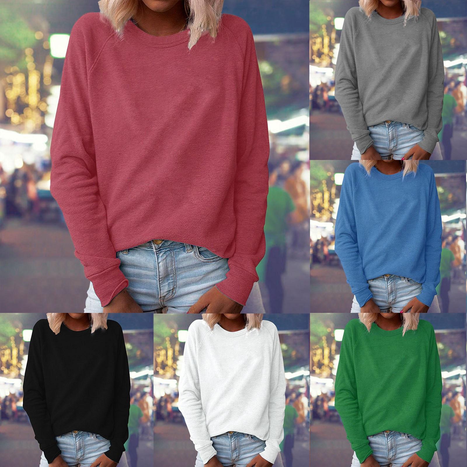 

Модные женские повседневные однотонные пуловеры с длинными рукавами, плюшевые толстовки, топы