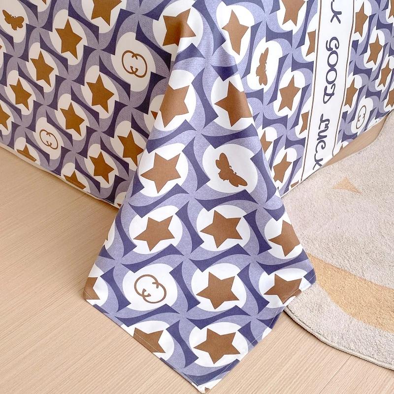 Geometric Patterns Bed Sheet Set 3Pcs Household Bedspread Pillowcases Fashion Skin-friendly Comfortable Breathable Bedding Set