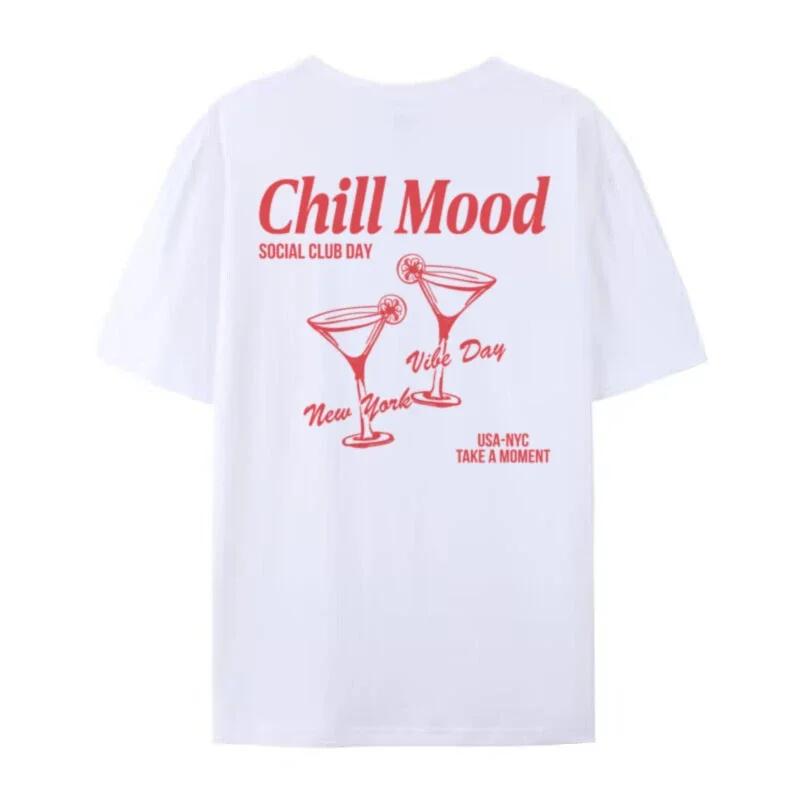 

All Season Unisex Graphic TShirt Chill Mood Cocktail Club Retro Streetwear Y2K Aesthetic Fashion Tops for Women S