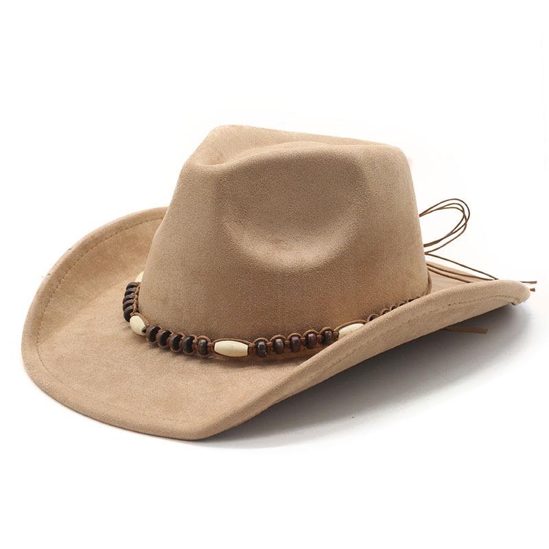 Bohemian Minority Suede Hat Belt Couple Hat Western Cowboy Top Hat
