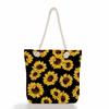 Multifunctional sunflower Printed Thick Rope Shoulder Beach Bag Casual large capacity handbag 7622
