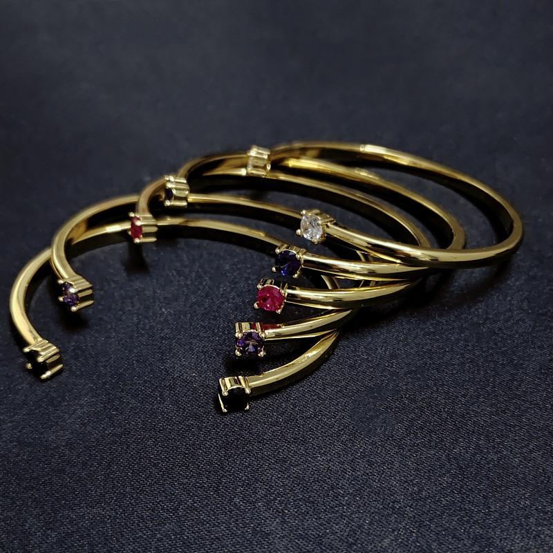 New Classic Fashion Inlaid Zircon Open Bracelet, Simple Luxury Engagement Wedding Fashion Jewelry Gift for Women