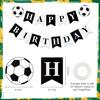 Soccer Happy Birthday Banner Black White, Personalized Letters Name Banner Sign, Birthday Garland Wall Door Banners Flag for Boys Girls Party