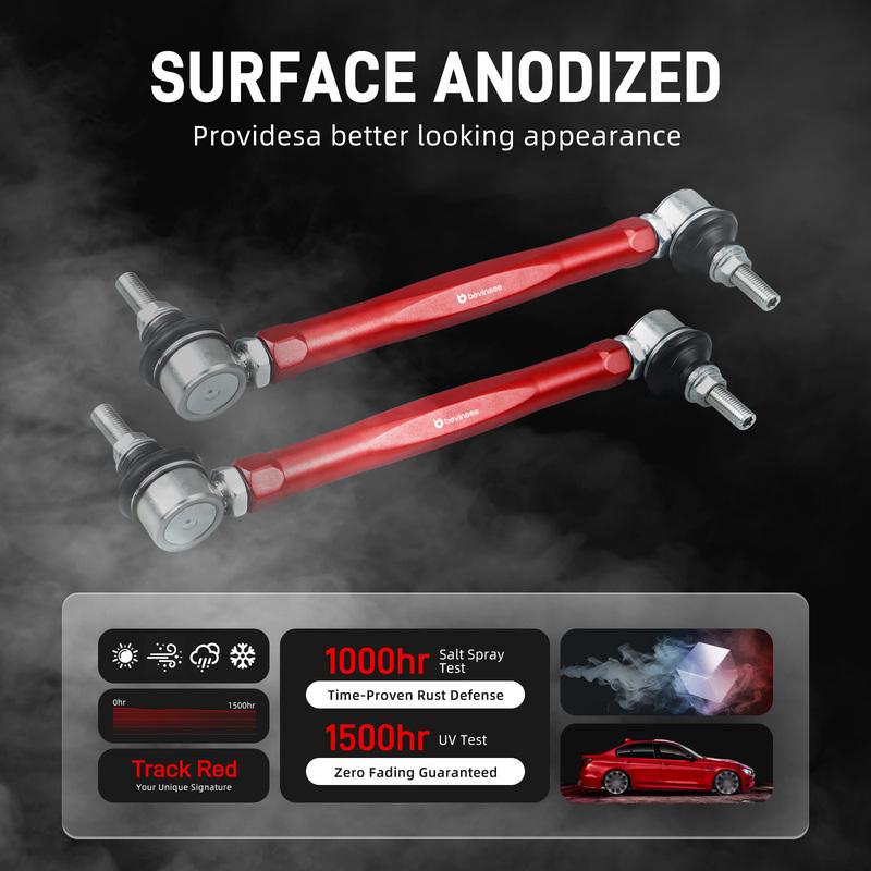 BEVINSEE Adjustable Front Sway Bar End Link Kit (245mm To 310mm), for BMW E46 Z4 E85/E86, Replace for 31356780847,31351095694