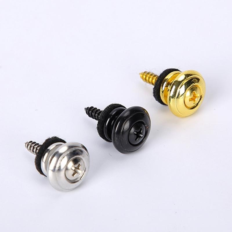 4 Pcs Guitar Strap Locks Buttons End Pins Security Straplocks for Acoustic, Ukulele, Bass, Banjo Easy To Install