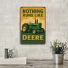 "Nothing Runs Like Deere" Tractor Sign - 19.81x29.97cm Vintage Metal Decor for Farmhouse & Garage