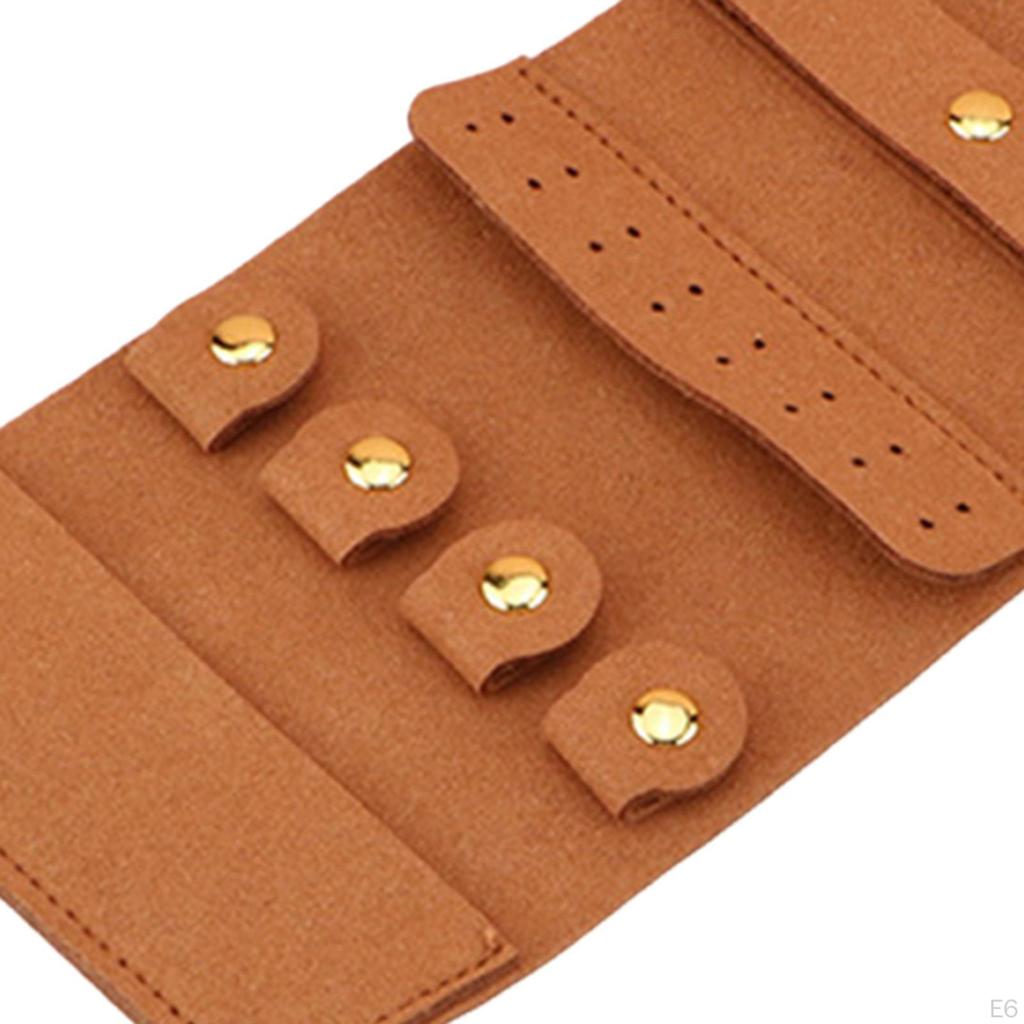 Jewelry Roll Storage Bag with Tie Close for Rings Earrings Necklaces Rose Red