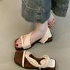 2025 New Thick-soled Square Head with Two Sandals, Women's Open-toed Simple Beach Vacation Wind Non-slip Cool Slippers