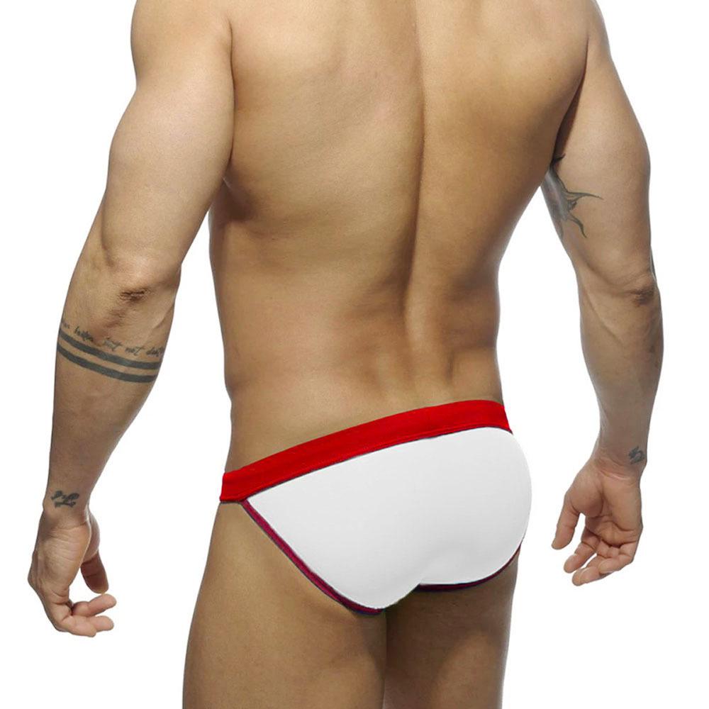 UXH Men's Sexy High-Cut Color Block Triangle Swim Briefs - European & American Fashion