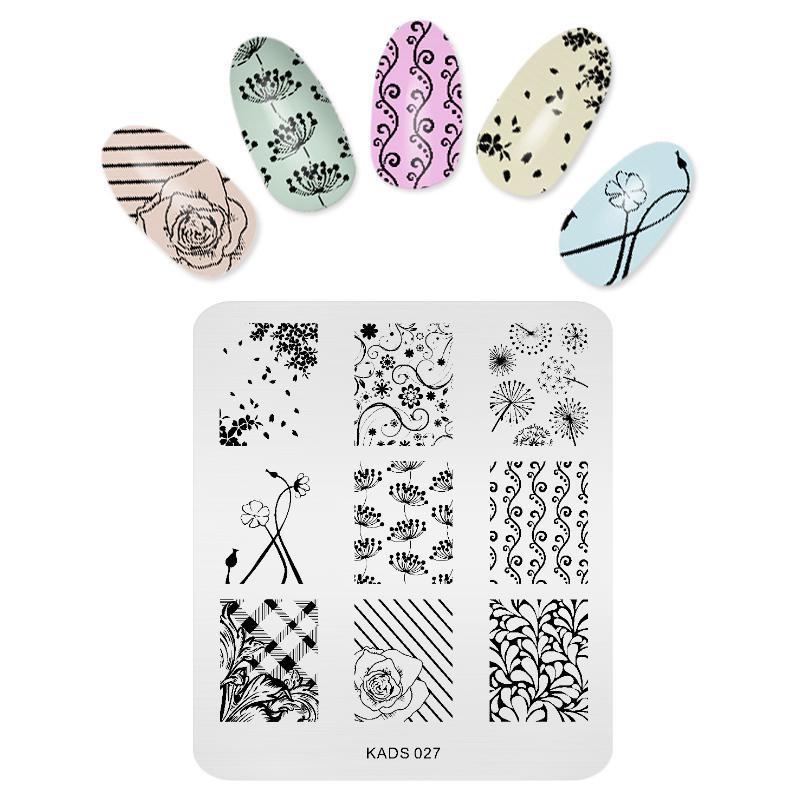 kads Nail Stamping Plates Nail Art Printer Template Stamp Nails Accessories Manicure Design Nail Art Tools Manicure Stamp