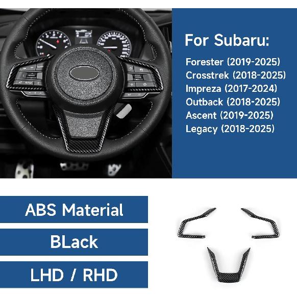 Youtaiche Car ABS Carbon Fiber Decal Interior Trim Cover for Subaru Crosstrek & Legacy 2018-2025 / Forester & Ascent -2025 / Impreza 2017-2024