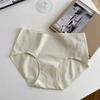 Women Mid Waist Pure Cotton Seamless Antibacterial Breathable Solid Panties