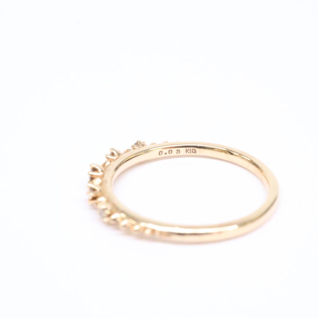 NOJESS [Excellent condition] K10 0.01 1P Diamond and K10 0.03 5P Diamond Pinky Rings, 2 pieces in total Ring ring Yellow GoldUsed