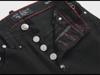 2024 Punk-Style Schwarze Bestickte Slim Stretch Herren Skinny Jeans