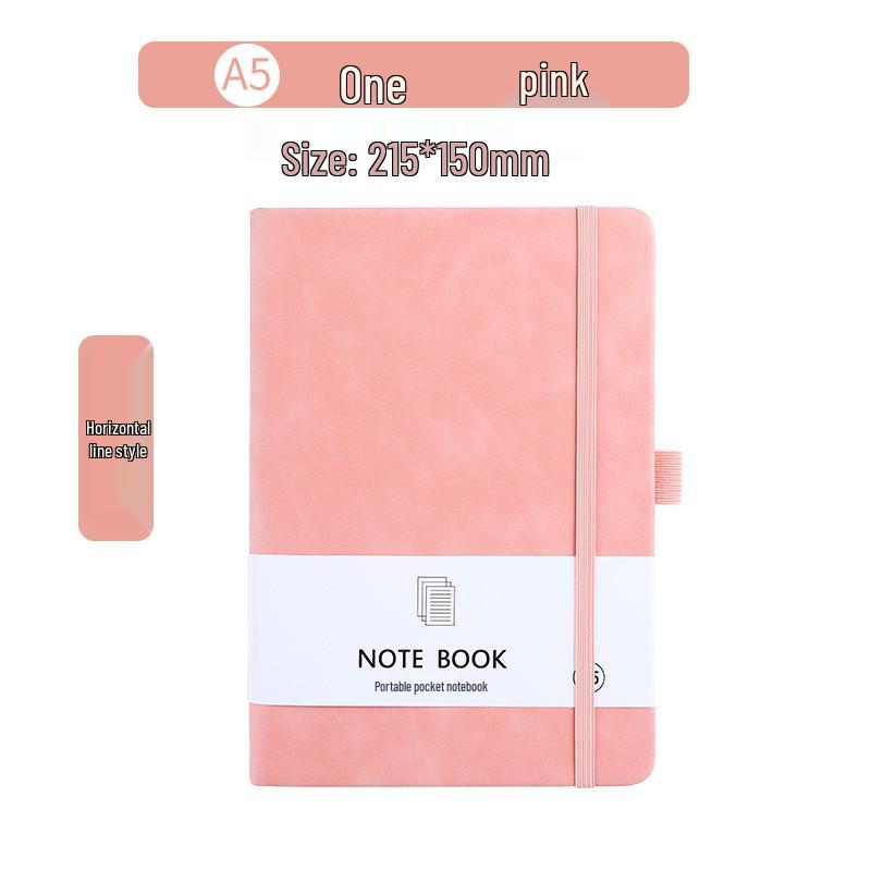 A7 Färgade Elastiska Band Fickanteckningsbok - Studentminnesbok med Läderomslag med Hudkänsla