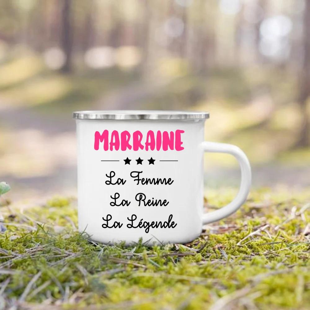 Marraine Request Cups Would You Be My Godmother French Print Enamel Mugs Drink Milk Coffee Cup Camping Mug Best Gift Fo Marraine