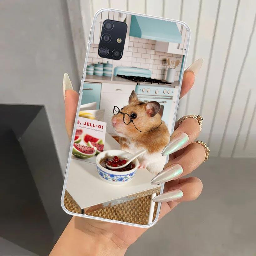 Cute Lovely Pet Hamster Phone Case for Samsung Galaxy A52 A32 A22 A12 A02S A50S A30S A10S Note 20 Ultra 10 Plus S10 A31 A20 A71