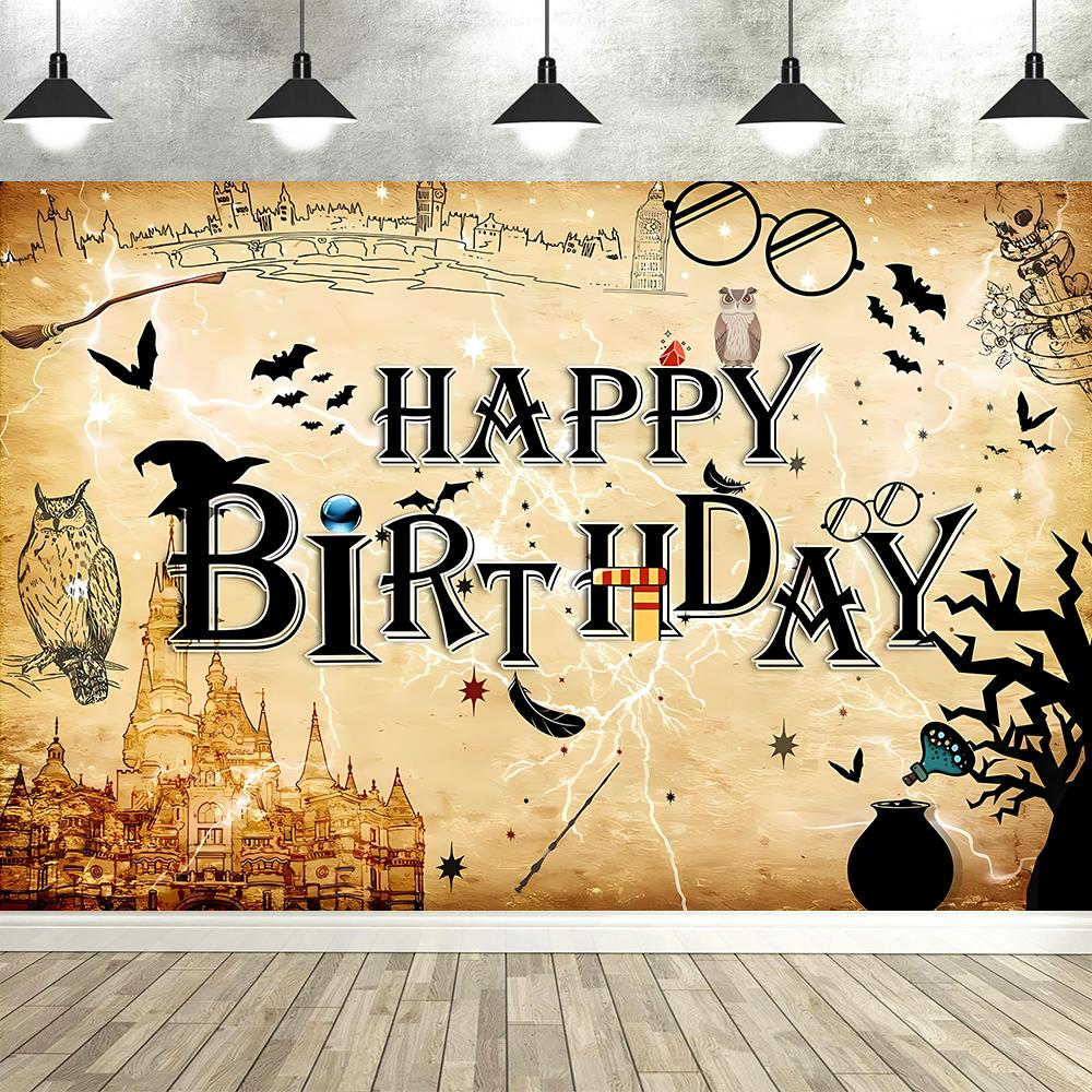 Background with Magical Magician Hat Design for Parties, Adult and Children's Party Decoration, Photography Background
