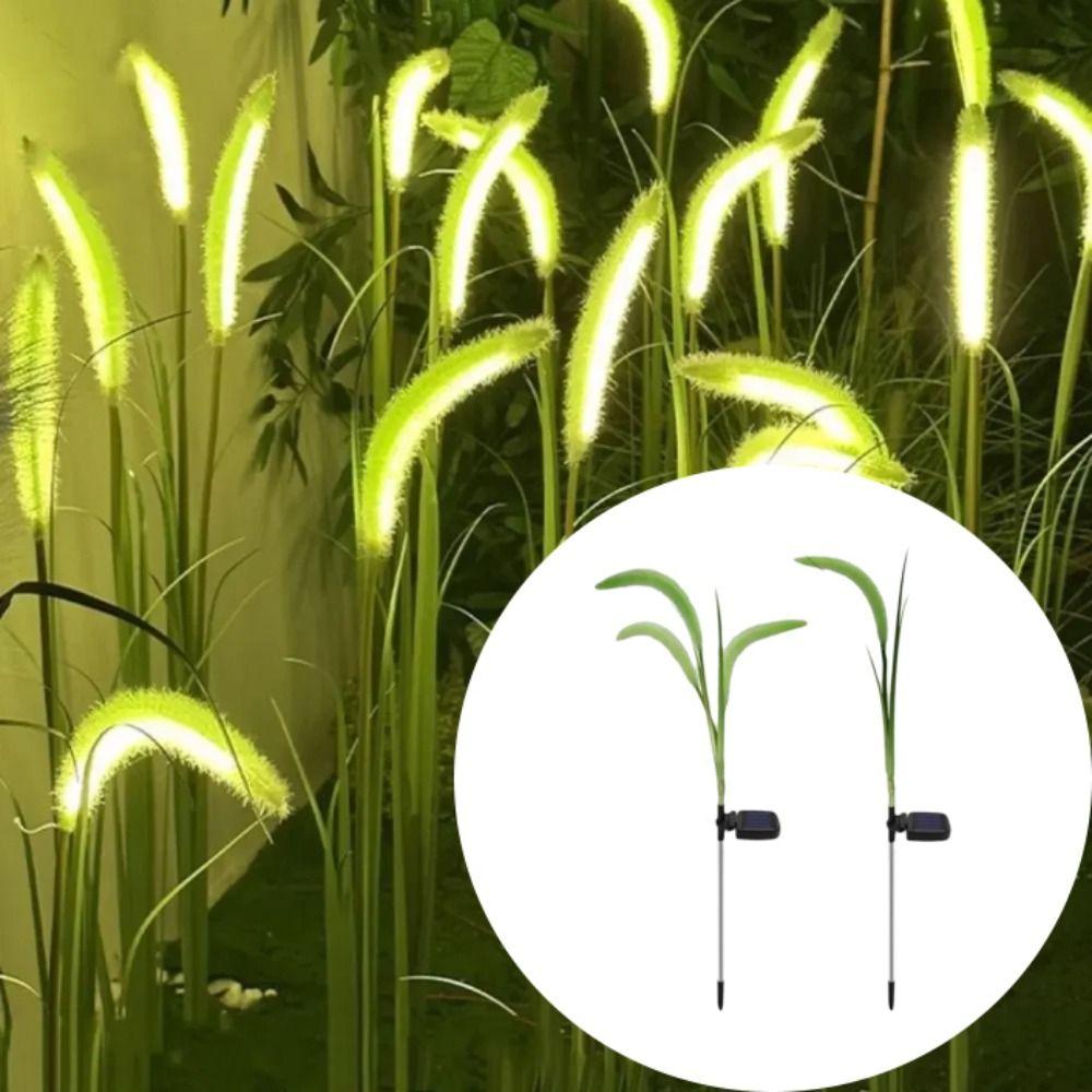 Solar Powered Solar Powered Light LED Light Fiber Optic Dog Tail Grass Lamp Waterproof Ground Plug Outdoor Light Country House