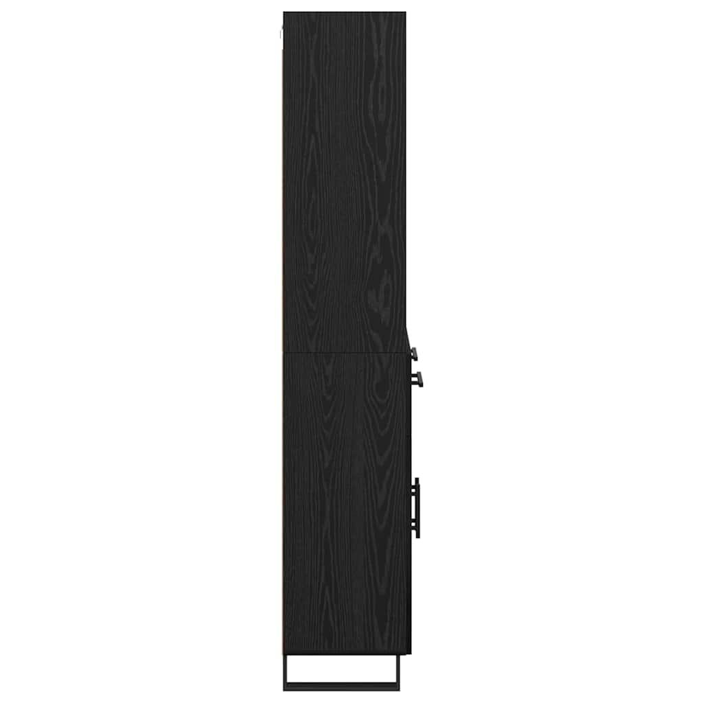 Highboard 2 pcs Black Oak Effect 69.5 x 34 x 180 cm