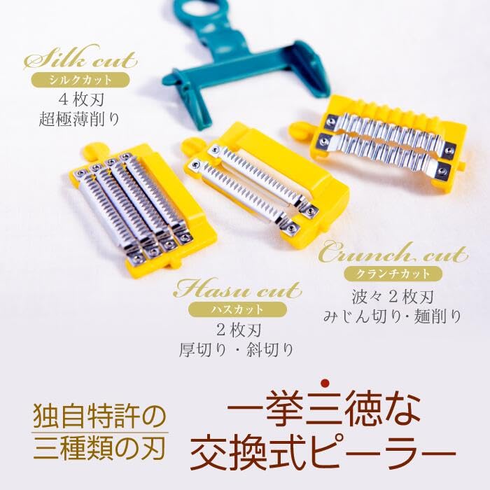 Nonoji Genius Peeler Salad Maker with 3 interchangeable blades (with tray)