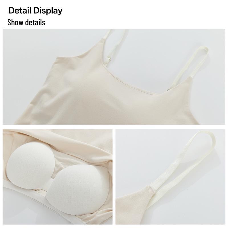 Damen Samt U-Ausschnitt Camisole mit Kamelienöl - Warmes ärmelloses Herbst/Winter Unterhemd