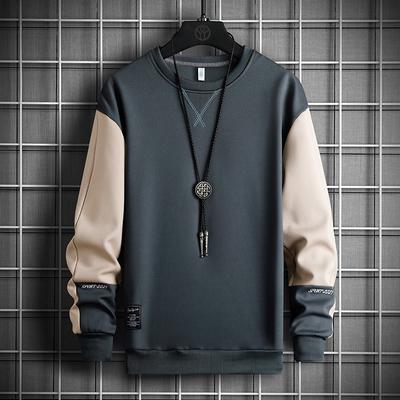 Herren Casual Sweatshirt Hoodie Harajuku Männlich Patchwork Locker O-Ausschnitt Mode Hip Hop Übergröße