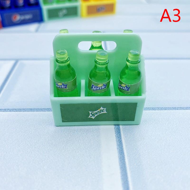 1Set Dollhouse Miniature Cola Soda Sprite Bottles Modle Kitchen Diy Accessories