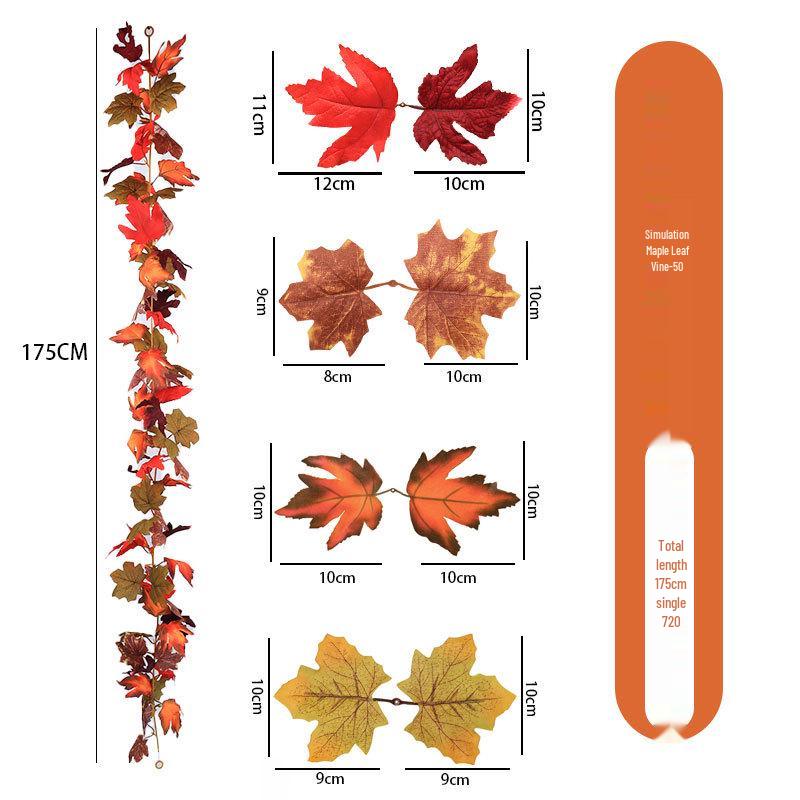 Artificial Maple Leaf Rattan Home Decor: Scenic Atmosphere Arrangement