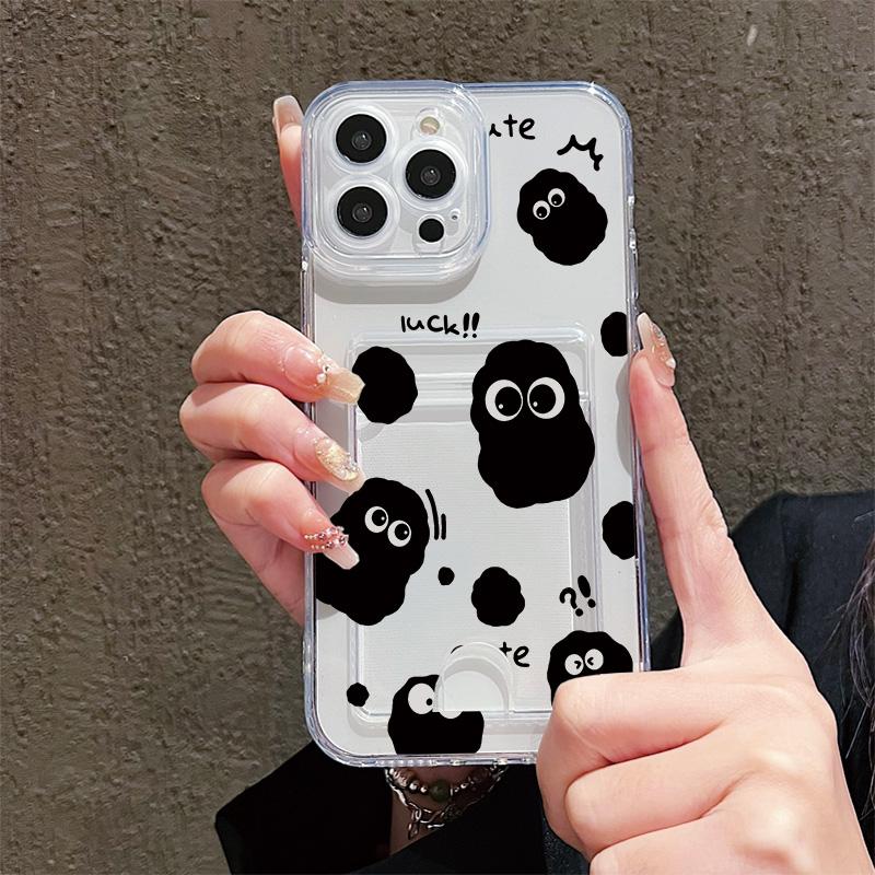 Card Slot Holder Silicone Wallet Pocket Case For Samsung S23 S24 S25 Ultra Xiaomi Redmi 12C 14C 13C Honor Honor 200 Smart 90 Cover Clear Phone Bumper