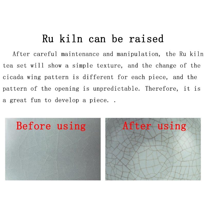 280ml Ru Kiln Teapot Can Be Nurtured and Cracked Ceramic Kung Fu Tea Set