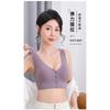 Front Closure Wireless Gathered Vest Style Nursing Bra For Middle Aged Women