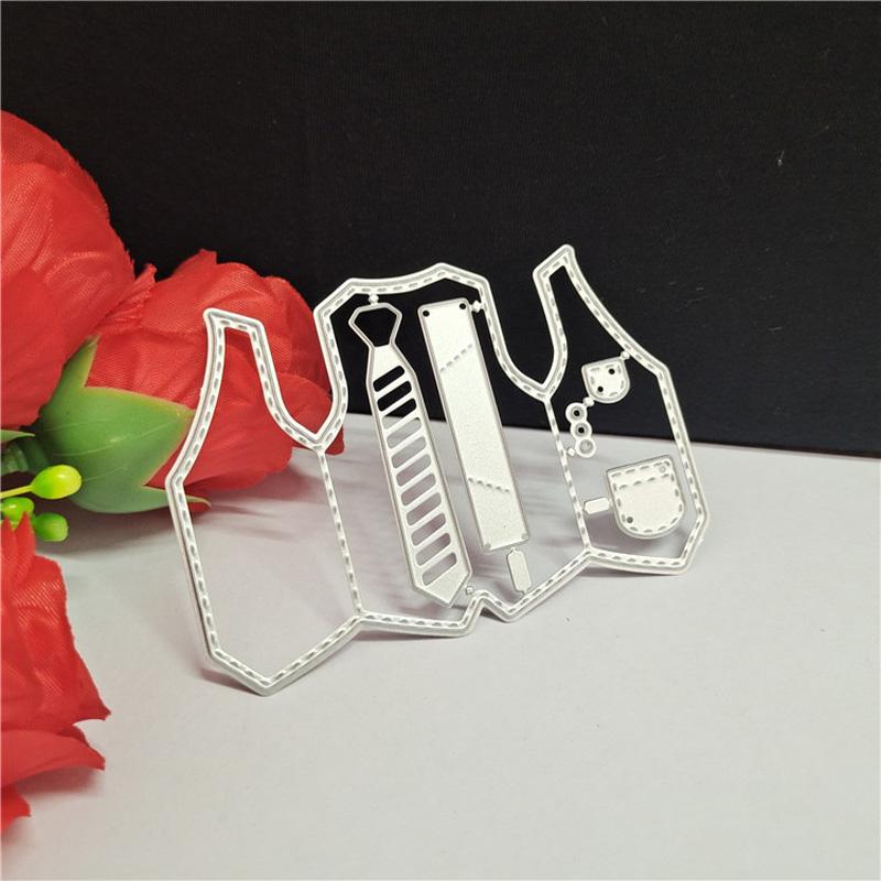 Herre Skjorte og Slips Vest Metallmal Stansing Preging Dies for DIY Scrapbooking Papirkort Preging Håndverk Dekor