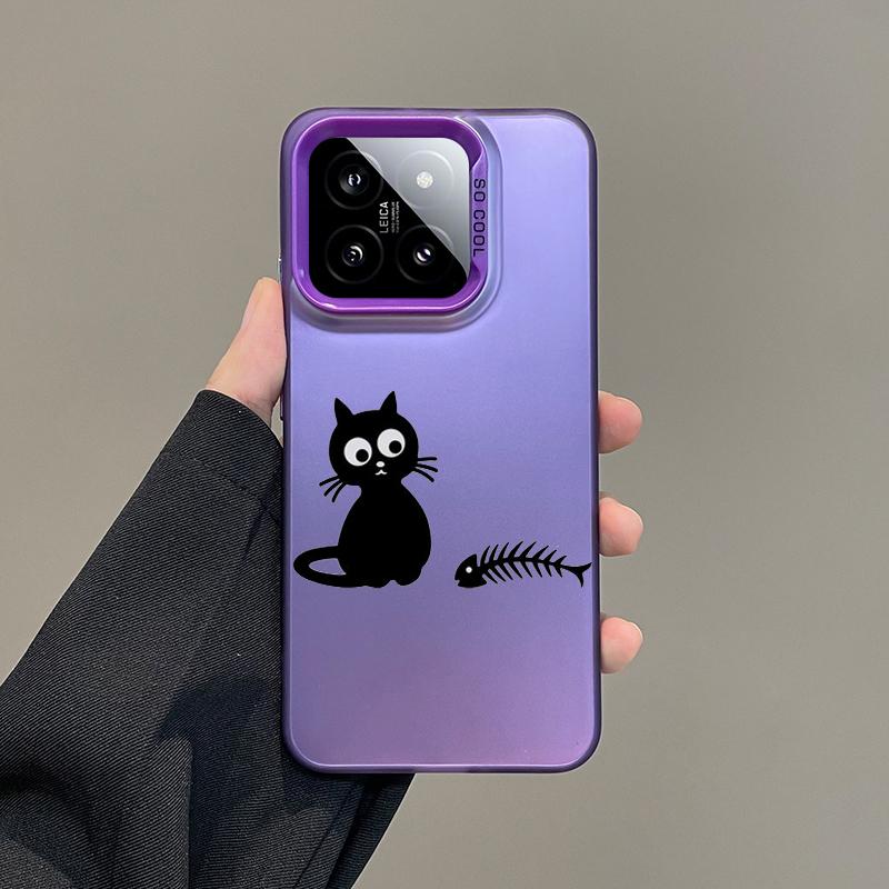 Gift Phone Case For Xiaomi Redmi Note 15 14 5G 13 12 10 11 Pro Plus 4G 15C 14C 13C 12C Silver Plated IMD Cover Funny Black Cat