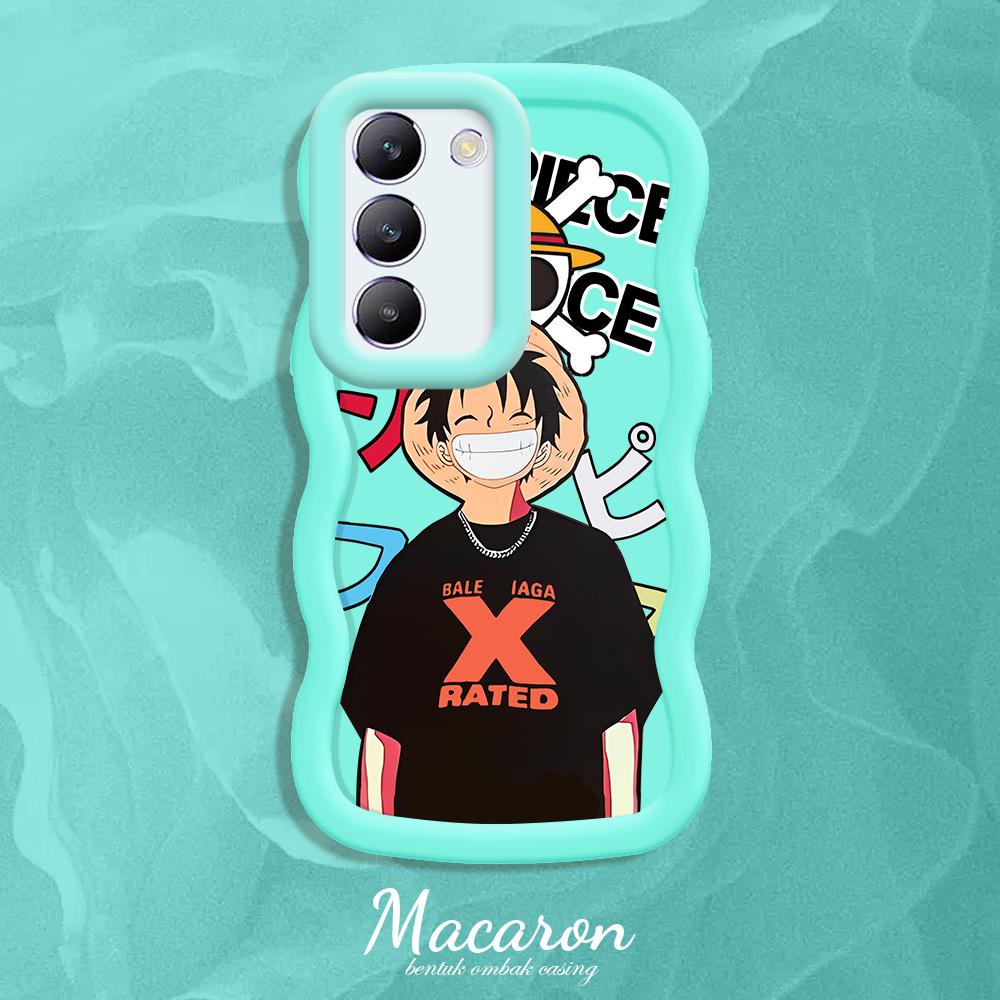 

Окрашенный узор Big Wave Edge Мягкий силиконовый материал Macaron чехол для телефона противоударный защитный резиновый чехол для OnePlus Vivo Motorola Moto Vivo Y56 5G синий