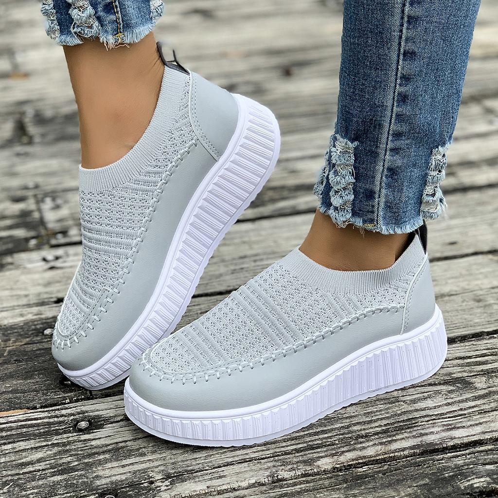 Fashion 2024 New Women Non-slip Walking  Breathable Comfortable Soft Bottom Sneakers Round Toe Thick Bottom Sneakers Zapatos Para Mujer