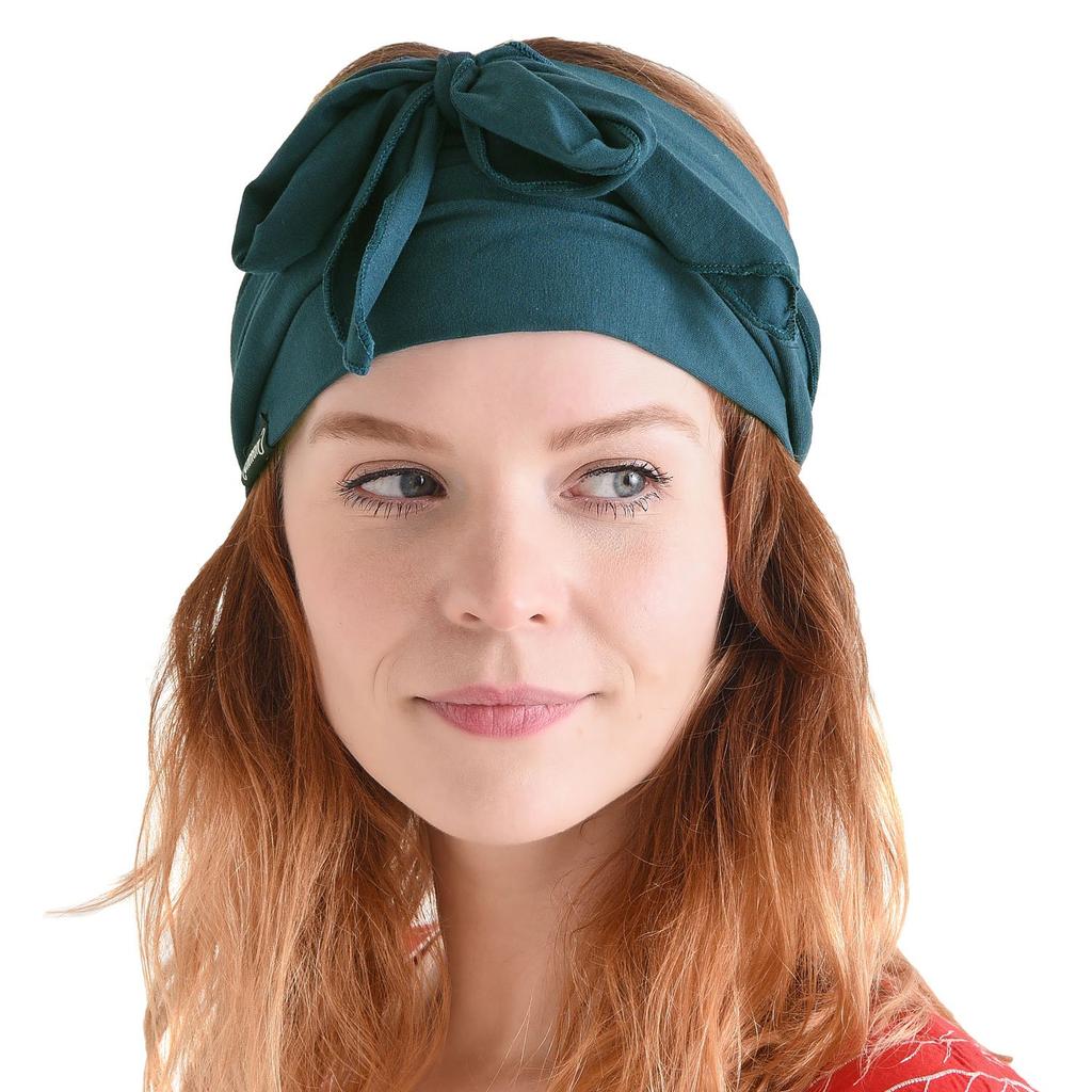 Boho Style Turban Viscose Scarf One Size Fits [Charm] Headband, Most, Blue-Green