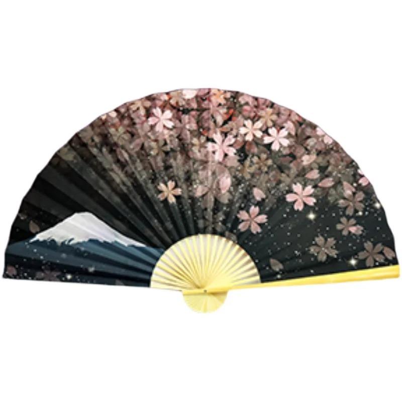 Japanese-Style Large Hanging Fan Handmade Mount Fuji Paper Folding Fan Unfold 90cm Wall Home Decoration