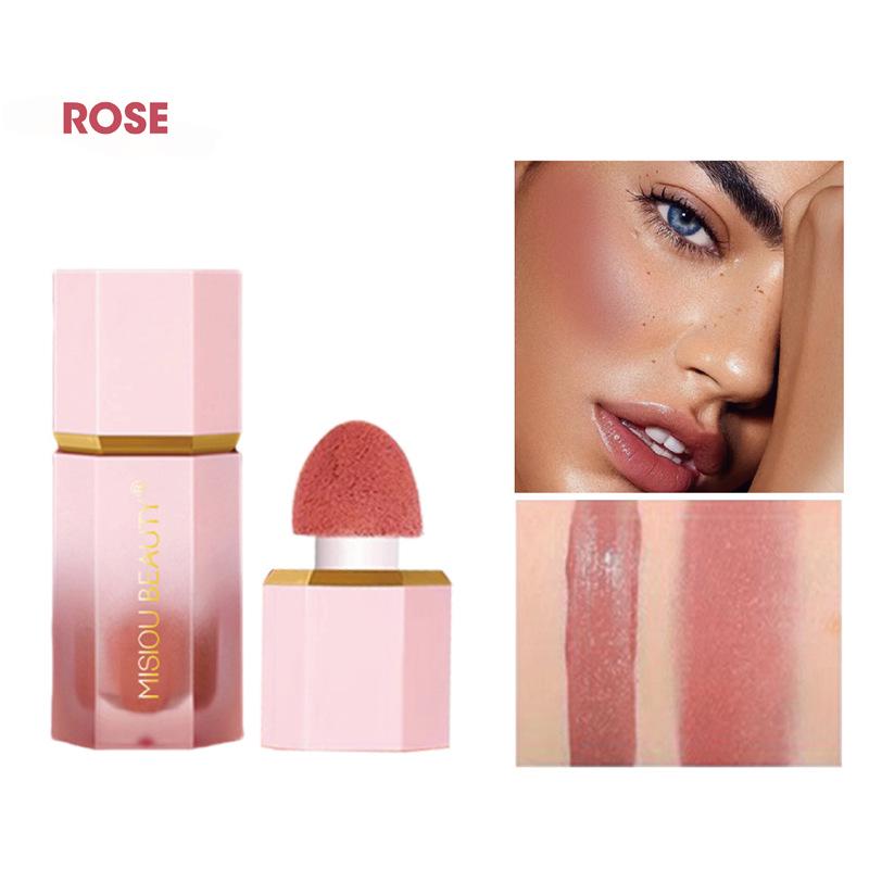 

Dual-Use Lip & Cheek Blush Stick: Sponge Tip, Matte Contour, Liquid Enhancer