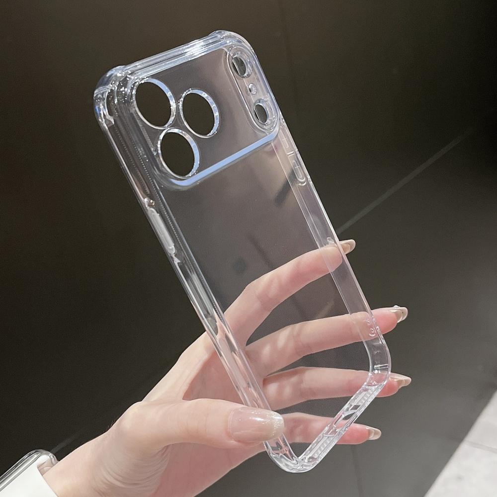 

Soft Silicone TPU Transparent Case for iPhone 17 Air 16 15 14 13 12 Pro Max Plus 16E 17Pro Shockproof Frame Original Phone Cover iPhone 15