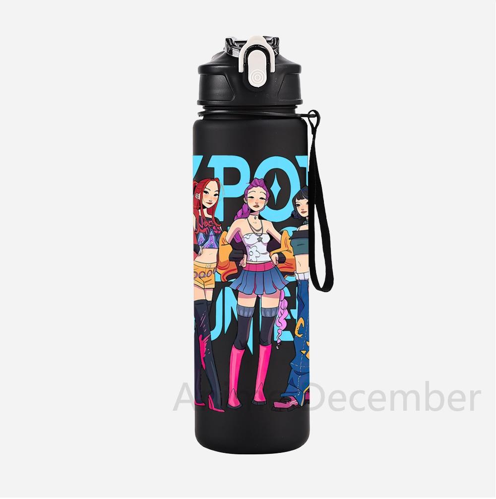 Anime K-Pop Character Water Cup Demon Hunters Large Capacity Outdoor Portable Rope Drinking Bottle for Boy and Girl Gift