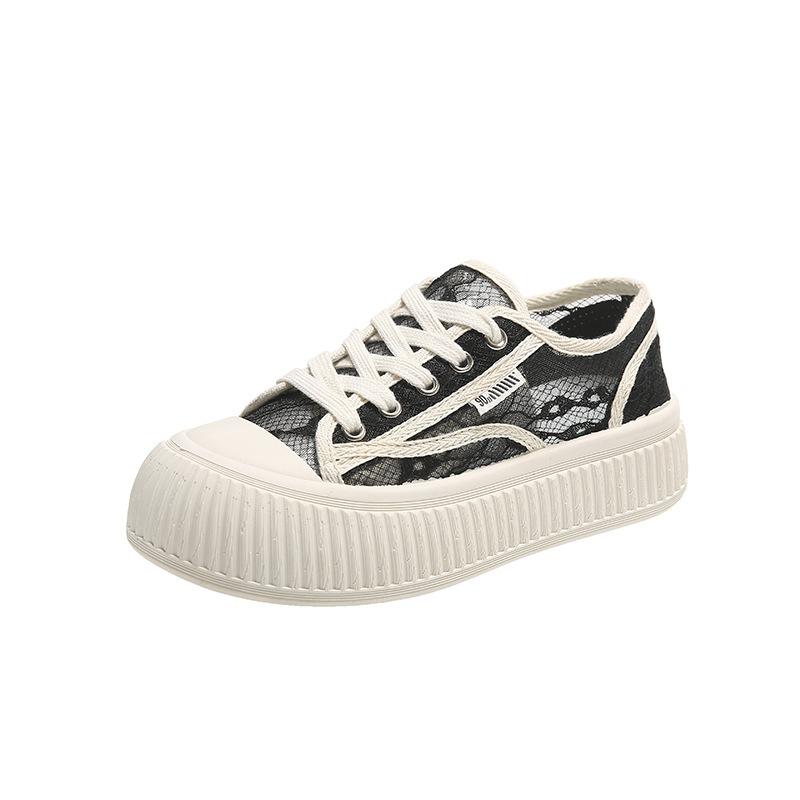 Sommer neue atmungsaktive Big Head Schuhe Student weiße Board Stoffschuhe Damen lässige trendige Muffin Schuhe Damen