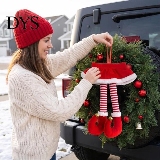Holiday Interior Accessories 2026 Christmas Car Mirror Hanging Ornament, Funny Dangling Legs Pendant for Decorative Tags with Lanyard Tree Backpack