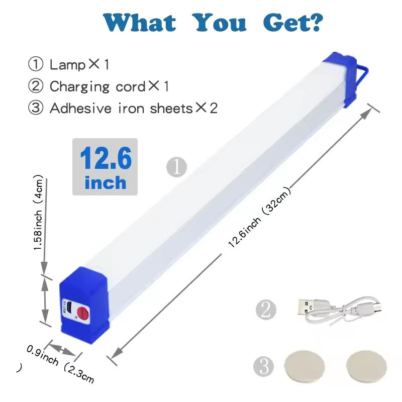 

Светодиодная перезаряжаемая лампа USB 5V аварийное освещение кемпинг магнитный портативный светильник ночной рынок уличный транспорт жесткий провод 32cm【60W】 белый