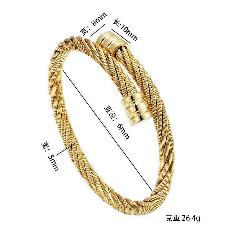 E-commerce titanium steel Weiya wire steel wire bracelet male hip-hop punk opening elastic jewelry
