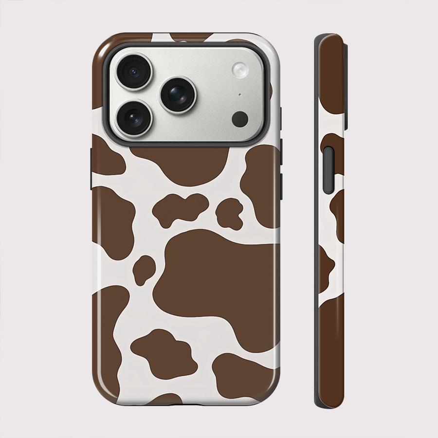 2D Flat Cow Pattern Phone Case for Apple iPhone 17 15 Plus Pro Max 16e 12 16 XS XR 13 Air 11 14 Soft Cover Capa