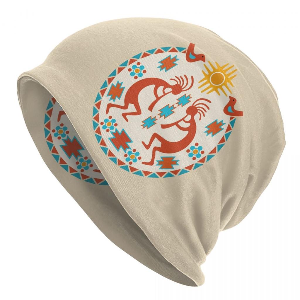 Custom Southwest Tribal Native American Kokopelli Skullies Beanies Caps Streetwear Winter Warm Knit Hat Adult Unisex Bonnet Hats