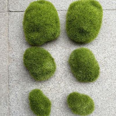 2/4/6/10PCS Green Artificial Moss Rocks Flocking Foam Bonsai Ornament Simulation Moss Stone Scene Model Ecosystem Aquarium