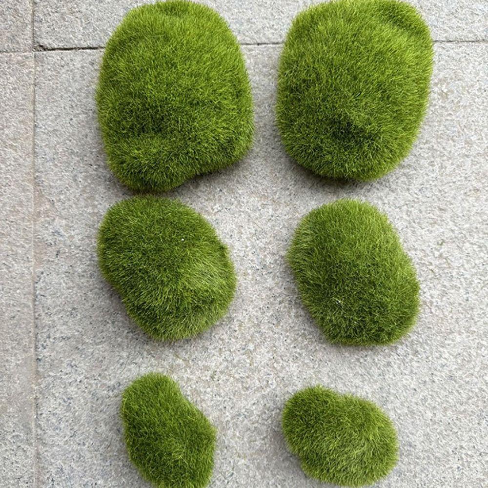 2/4/6/10PCS Micro Landscape Artificial Moss Rocks Flocking Foam Mini Moss Stone  Landscape Making